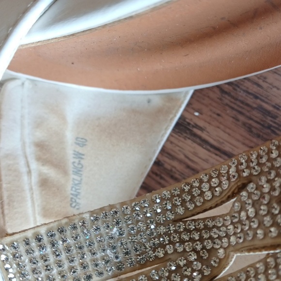 Patrizia By Spring Step Sparkling Ankle Wedge Sandals Shoes 40 (9) White - Picture 3 of 10
